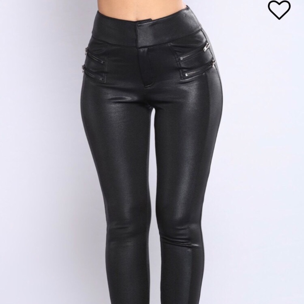 Faux leather pants